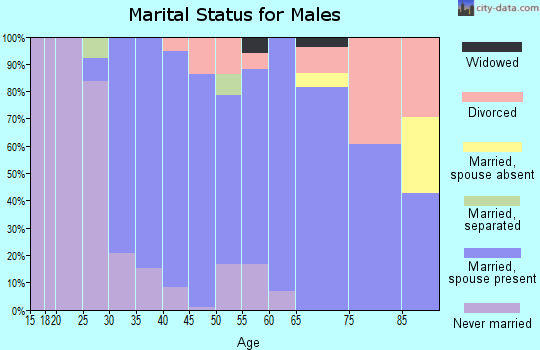 Zip code 06057 marital status for males