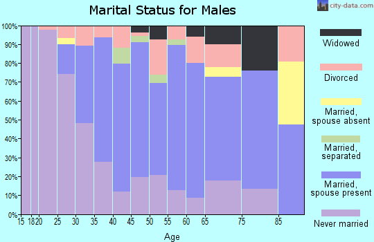 Zip code 06239 marital status for males