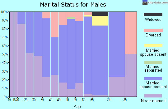 Zip code 06278 marital status for males