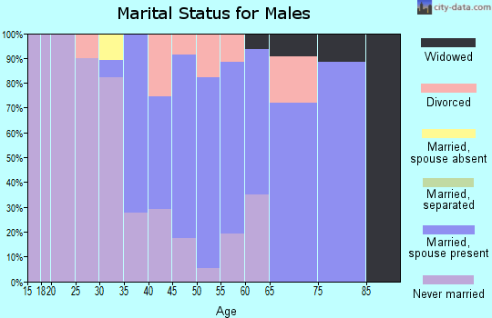 Zip code 06279 marital status for males