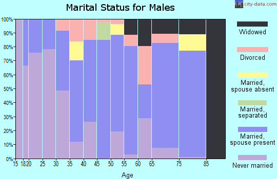 Zip code 06354 marital status for males