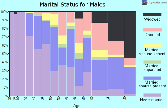Zip code 06605 marital status for males