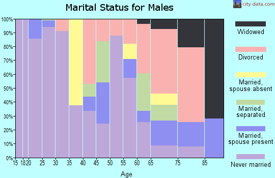 Zip code 06702 marital status for males