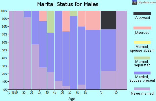 Zip code 06751 marital status for males