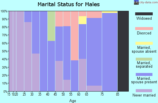 Zip code 06757 marital status for males