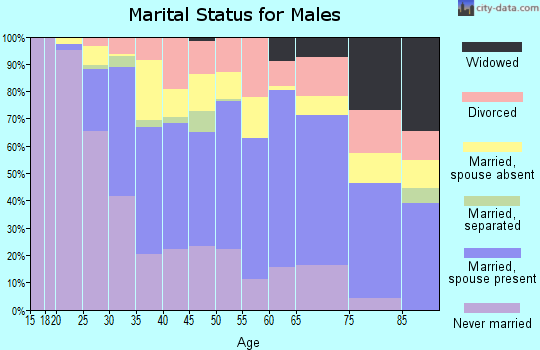 Zip code 06810 marital status for males