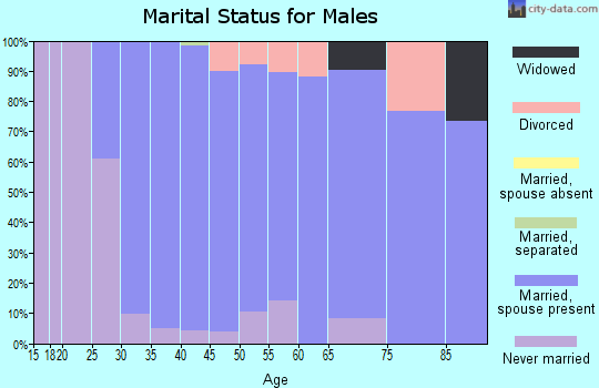 Zip code 06870 marital status for males