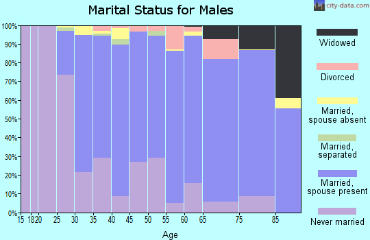Zip code 07006 marital status for males