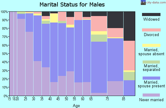 Zip code 07008 marital status for males