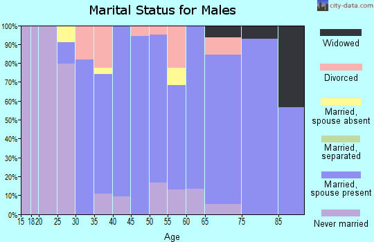 Zip code 07023 marital status for males