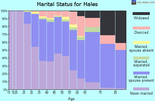 Zip code 07030 marital status for males