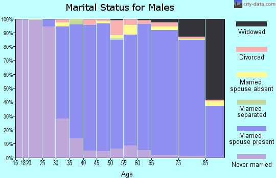 Zip code 07039 marital status for males
