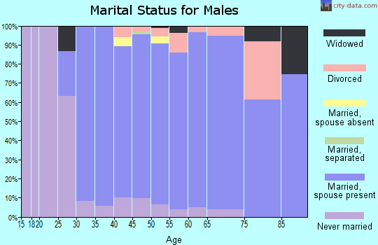 Zip code 07043 marital status for males