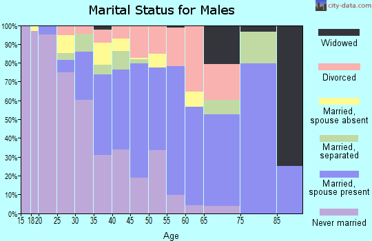 Zip code 07063 marital status for males