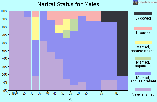 Zip code 07074 marital status for males