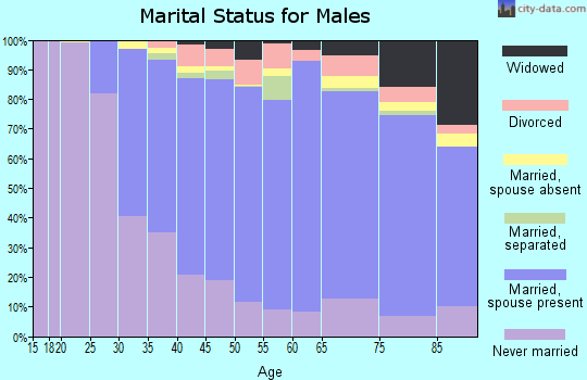 Zip code 07083 marital status for males