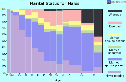 Zip code 07093 marital status for males