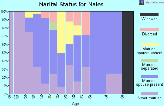 Zip code 07310 marital status for males