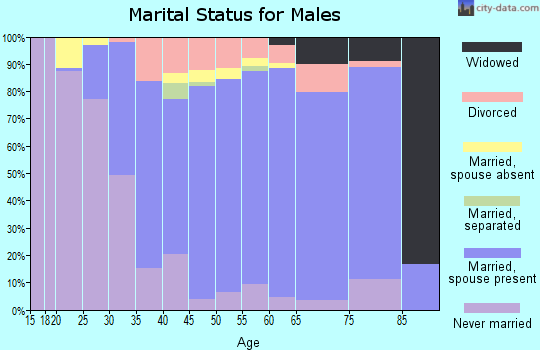 Zip code 07405 marital status for males