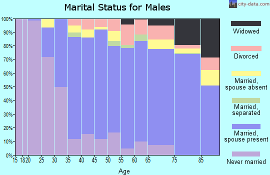 Zip code 07410 marital status for males