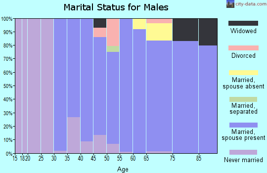 Zip code 07423 marital status for males