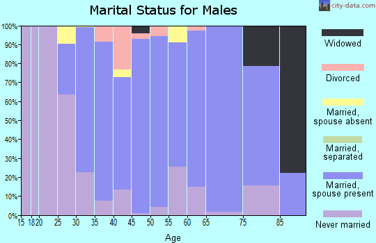 Zip code 07432 marital status for males