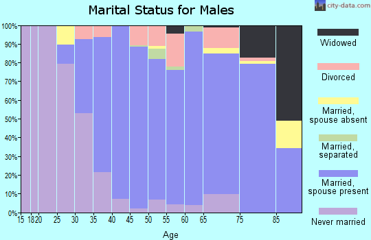 Zip code 07436 marital status for males