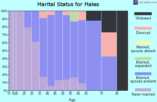 Zip code 07439 marital status for males