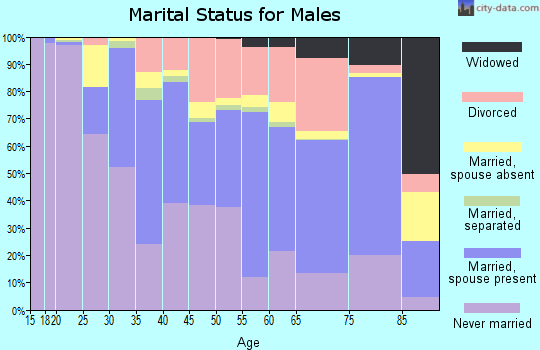 Zip code 07601 marital status for males