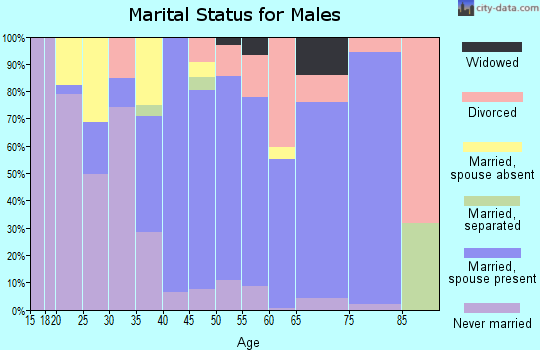 Zip code 07603 marital status for males