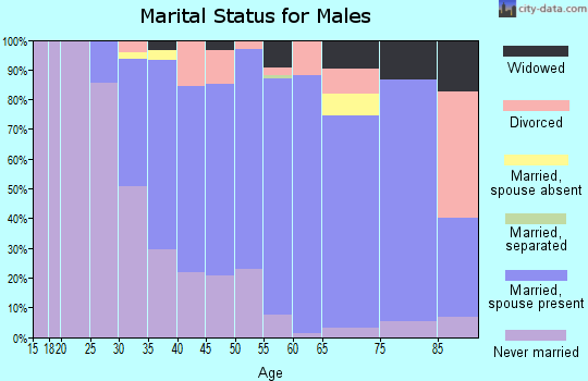Zip code 07607 marital status for males