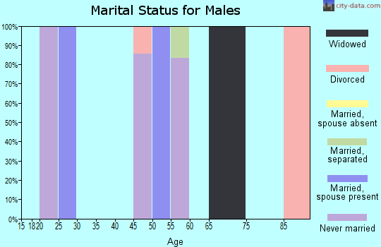 Zip code 07608 marital status for males