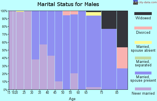 Zip code 07620 marital status for males