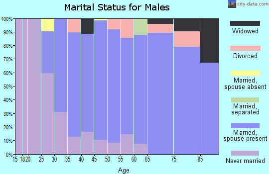 Zip code 07626 marital status for males