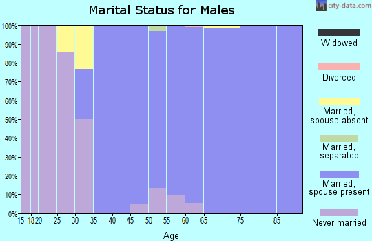 Zip code 07627 marital status for males