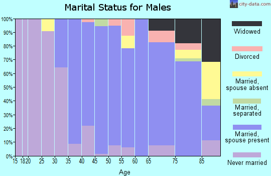 Zip code 07630 marital status for males