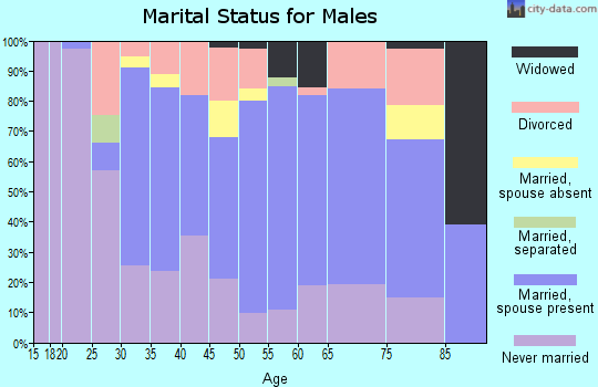 Zip code 07643 marital status for males