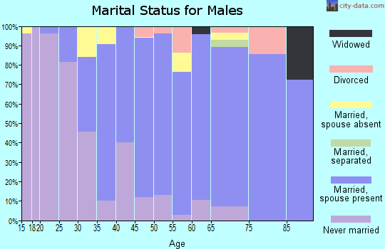 Zip code 07657 marital status for males