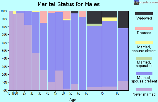 Zip code 07661 marital status for males