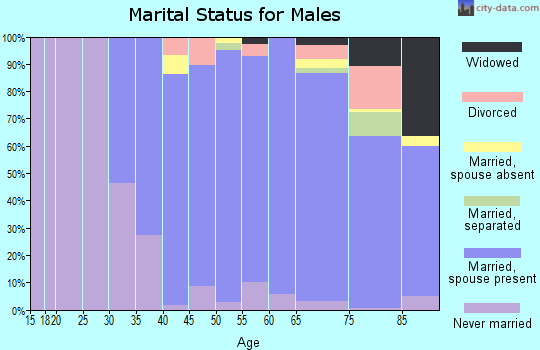 Zip code 07670 marital status for males