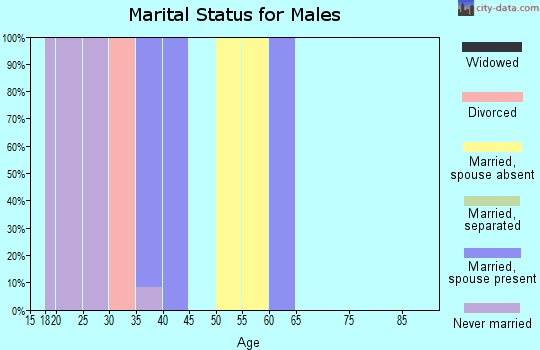 Zip code 07703 marital status for males