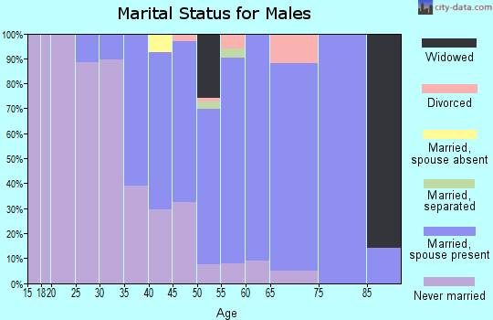 Zip code 07711 marital status for males