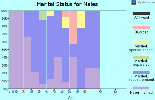 Zip code 07721 marital status for males