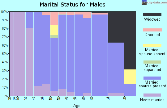 Zip code 07722 marital status for males