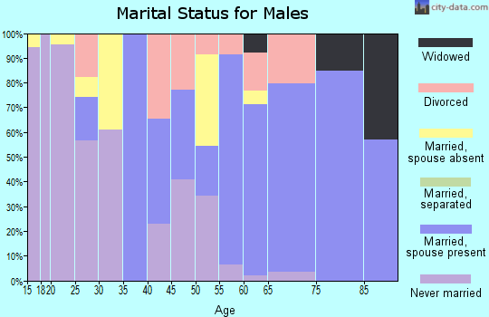 Zip code 07723 marital status for males