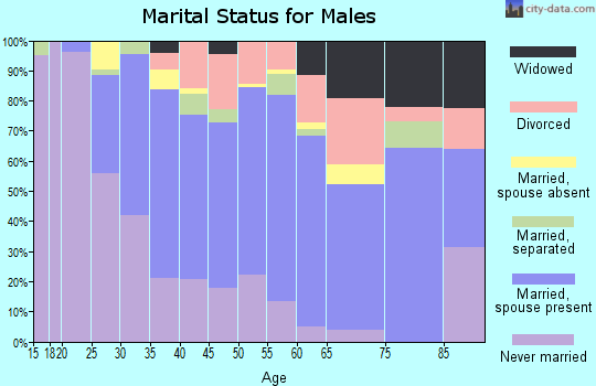 Zip code 07735 marital status for males