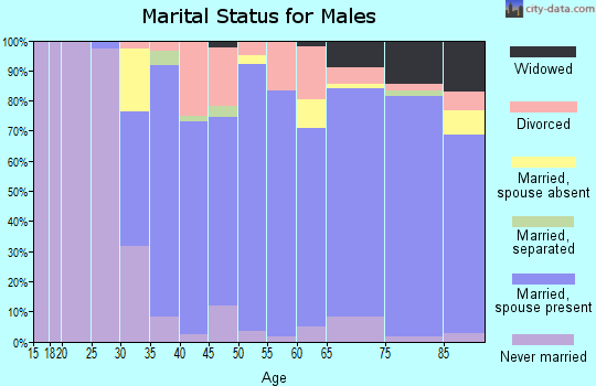 Zip code 07825 marital status for males