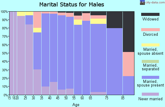 Zip code 07853 marital status for males