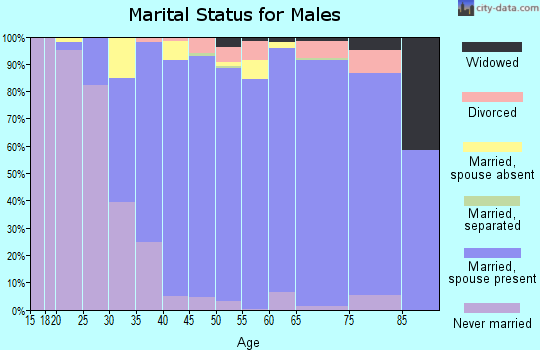 Zip code 07869 marital status for males