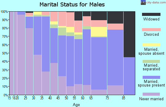 Zip code 08015 marital status for males